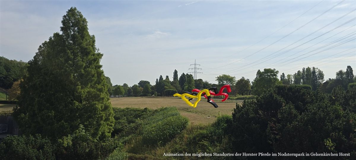 Visualisierung des möglichen Standortes der Horster Pferde im Nordsternpark Gelsenkirchen-Horst